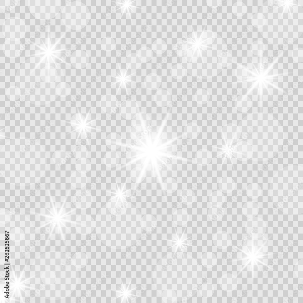 Vector magic white rays glow light effect isolated on transparent background. Christmas design element. Star burst with sparkles. Vector magic white rays glow light effect isolated on transparent background. Christmas design element. Star burst with sparkles.