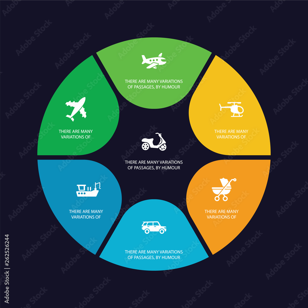 Φωτογραφία simple set of scooter bike, flying aeroplane top view, fishing boat, long car icons, contains such as icons baby trolley, small helicopter, planes and more