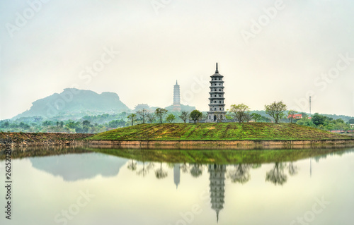 View of the Bai Dinh temple complex at Trang An, Vietnam