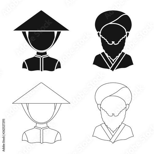 Isolated object of imitator and resident sign. Set of imitator and culture stock symbol for web.