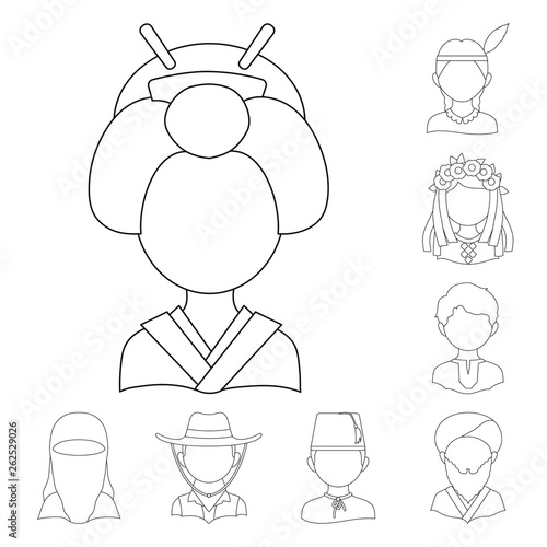 Vector illustration of imitator and resident icon. Collection of imitator and culture stock symbol for web.