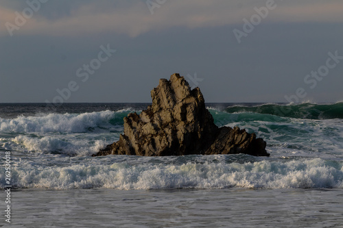 Close-ups of one of the rocks Atxabiribil beach of Sopelana e Vizcaya. photo