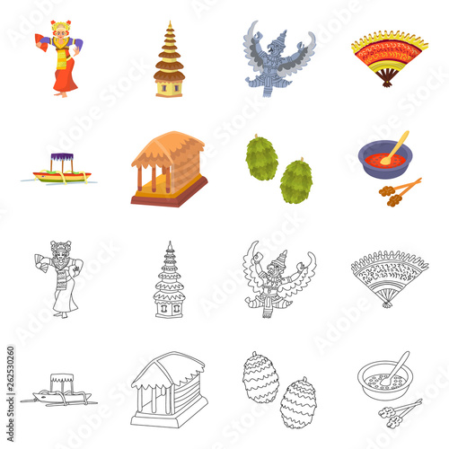 Isolated object of  and travel sign. Set of  and traditional stock vector illustration.