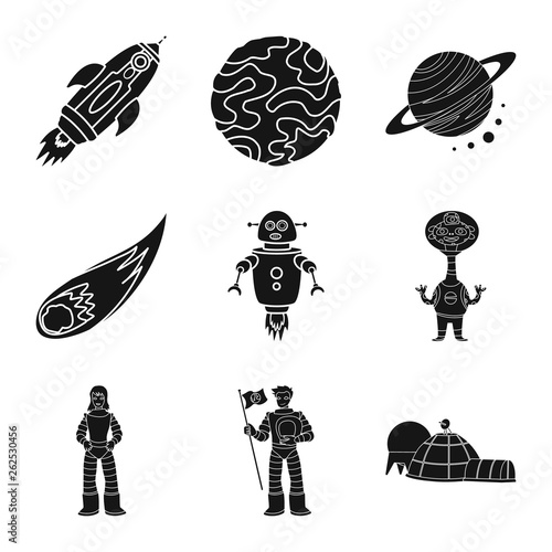 Vector illustration of colonization  and sky icon. Set of colonization  and galaxy  vector icon for stock.