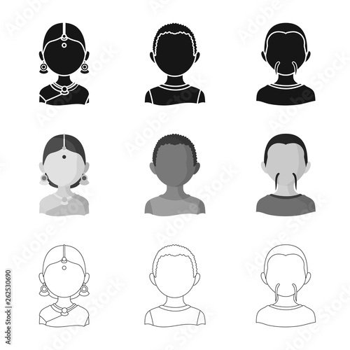 Vector illustration of imitator and resident symbol. Set of imitator and culture stock symbol for web.