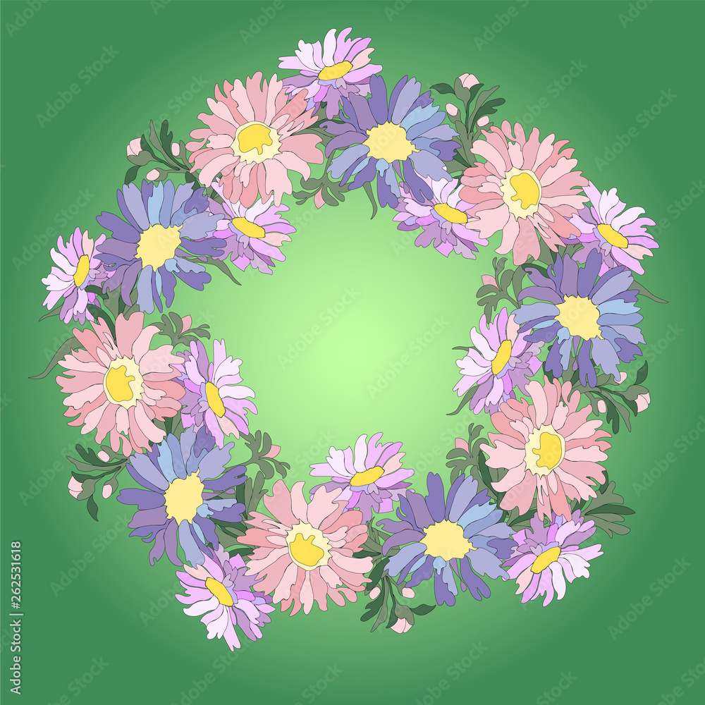 wreath of asters