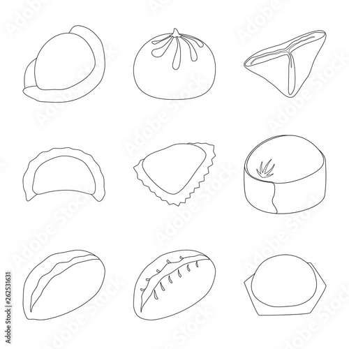 Vector design of food  and dish symbol. Collection of food  and cooking stock symbol for web.