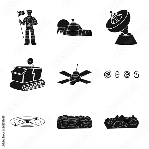 Isolated object of colonization  and sky icon. Collection of colonization  and galaxy  vector icon for stock.