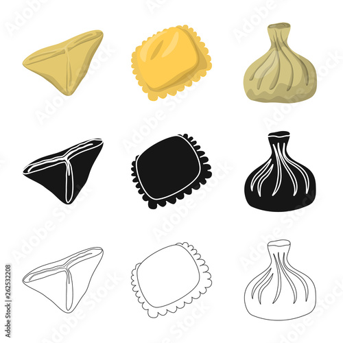 Vector design of products  and cooking sign. Set of products  and appetizer stock vector illustration.