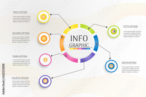 Design Circle Business template infographic chart element with place date for presentations,Vector EPS10.