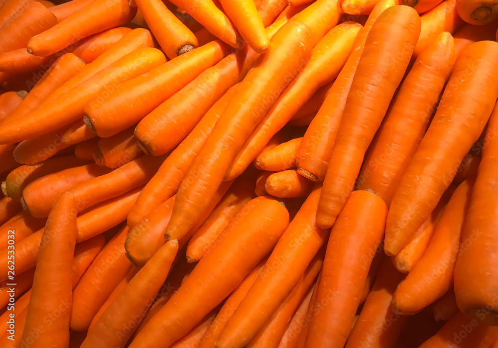 A lot of organic fresh carrots, Food background. A lot of organic fresh carrots, Food background.