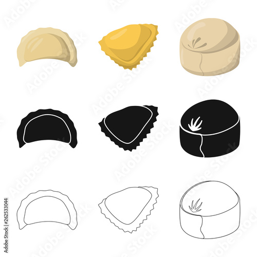 Isolated object of products  and cooking symbol. Set of products  and appetizer stock symbol for web.