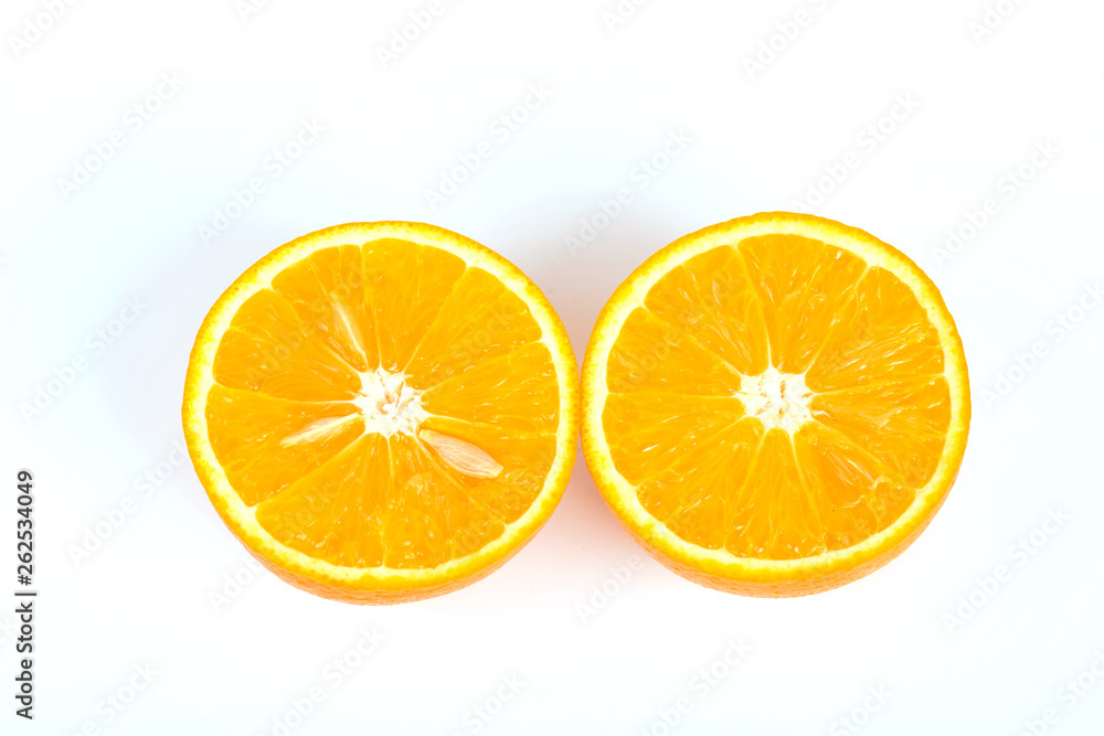 slice of orange isolated on white background slice of orange isolated on white background