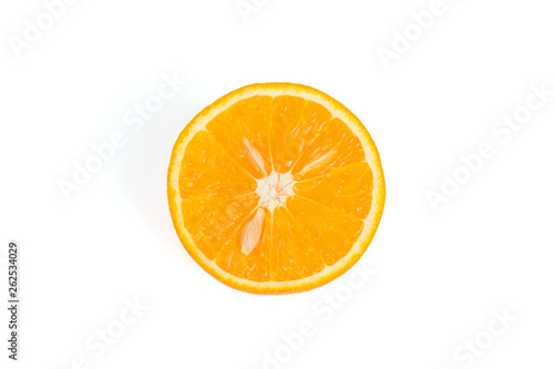 slice of orange isolated on white background