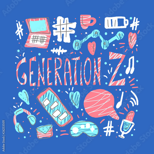 Generation z poster. Vector concept illustration.
