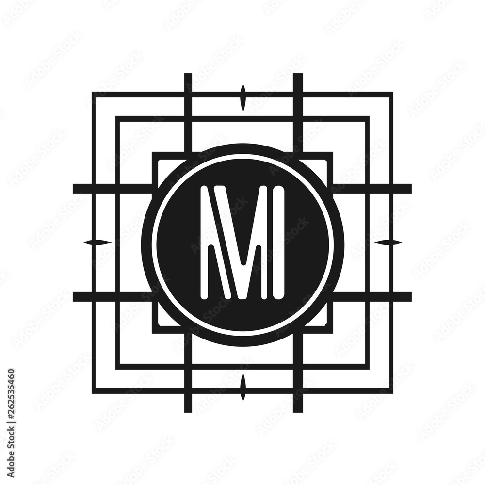 Art Deco Modern monogram