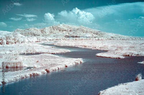 infrared photography - river through the meadows 