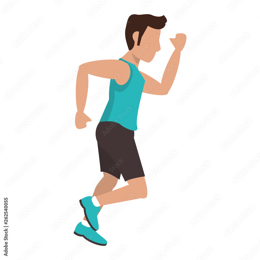 fitness man running sideview fitness man running sideview