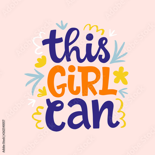 This girl can hand lettering vector design
