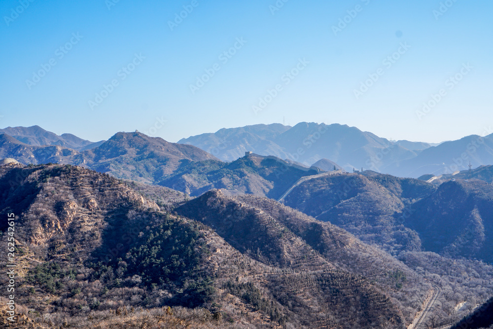 beautiful landscape of texas mountains at big bend national park with blue skies