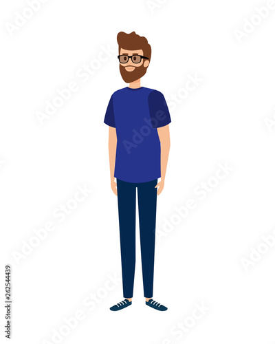 young man with beard character