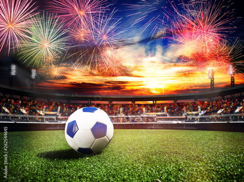Fireworks over soccer stadium as final win game