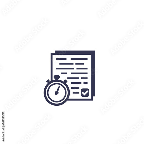 chronometer and results, documents icon