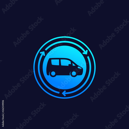 carsharing or carpooling service vector icon