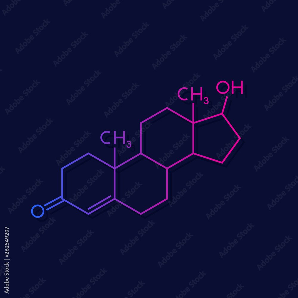 Fototapeta premium testosterone molecule, vector