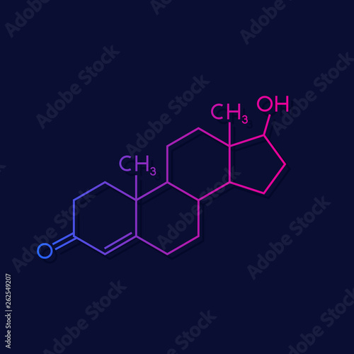 testosterone molecule, vector
