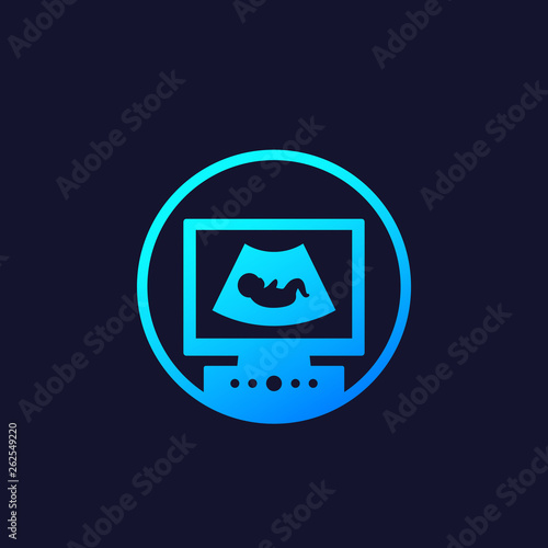 ultrasonography, ultrasound vector icon