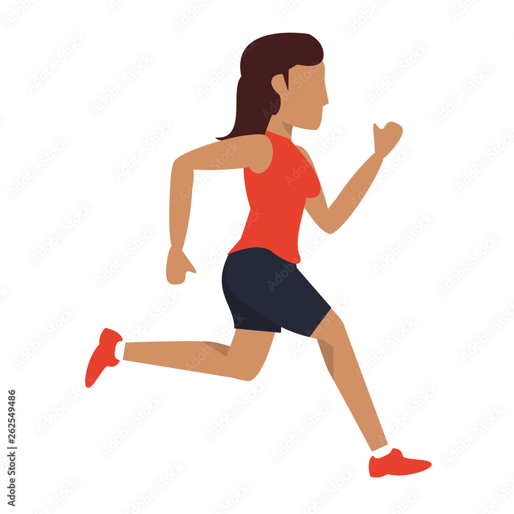 Fitness woman running sideview Fitness woman running sideview