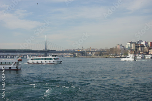 Water transport in Istanbul, March 2018. Turkey.