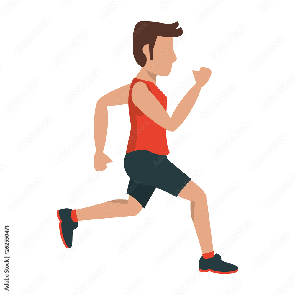 fitness man running sideview fitness man running sideview