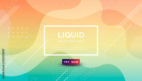 Beauty liquid color background. Dynamic textured geometric element design with dots decoration. Modern gradient light vector illustration.