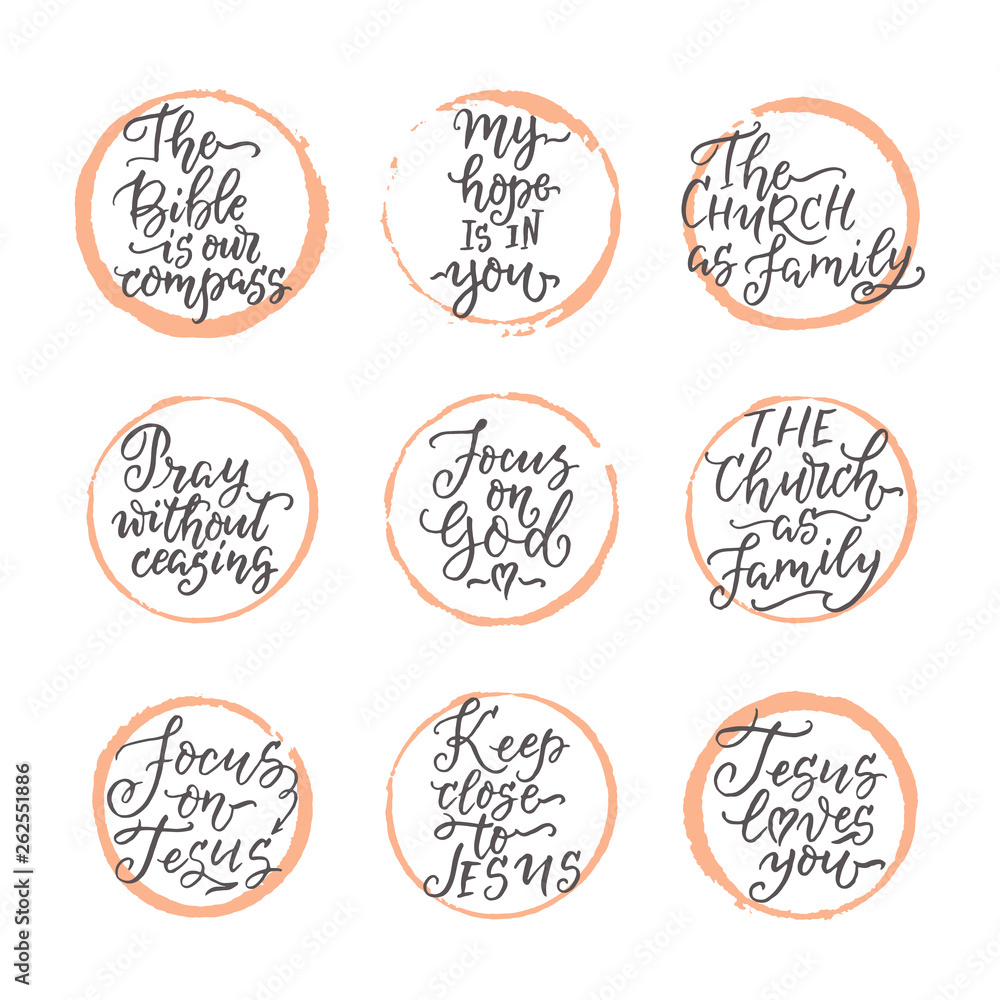 Set of hand drawn religions lettering vector
