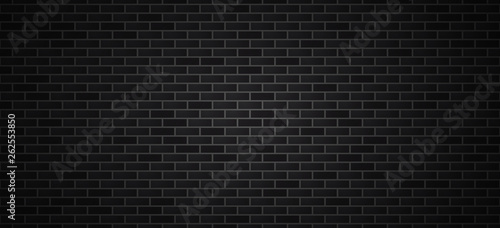 Black brick wall .