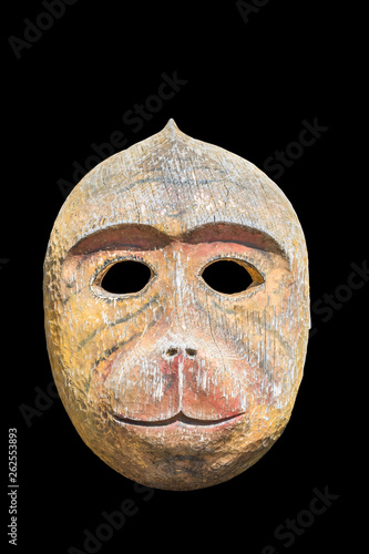 old monkey mask, isolate