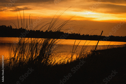 sunset over lake