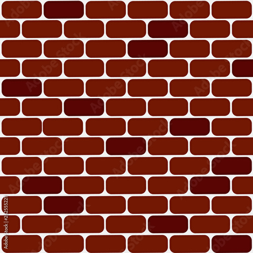 Red brick wall textured pattern background, cartoon style vector art illustration.