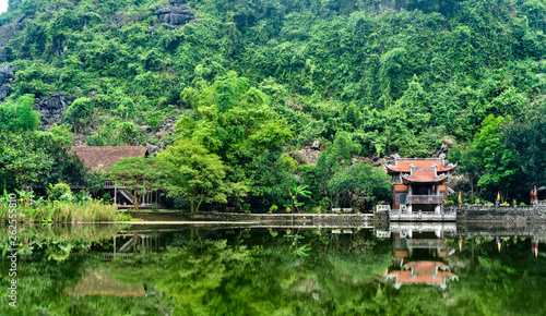 Phu Khong Temple at the Trang An Scenic Landscape Complex in Vietnam
