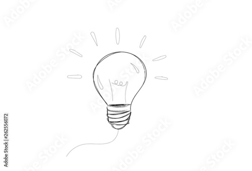 ideas sign drawing vector light bulb illustration scribble