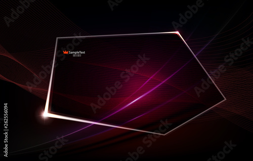 Abstract pink background like matter with polygonal shiny frame.