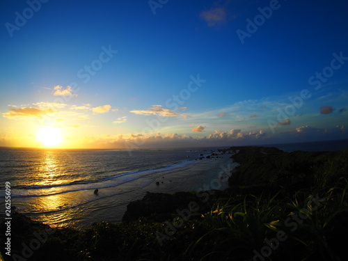 Sunset seen from the sea of Okinawa