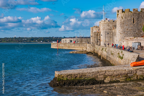 Town walls of the historic Caernarfon Castle photo