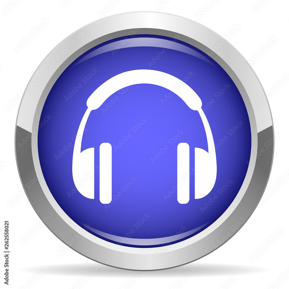 Headphones icon. Set of round color buttons. Headphones icon. Set of round color buttons.