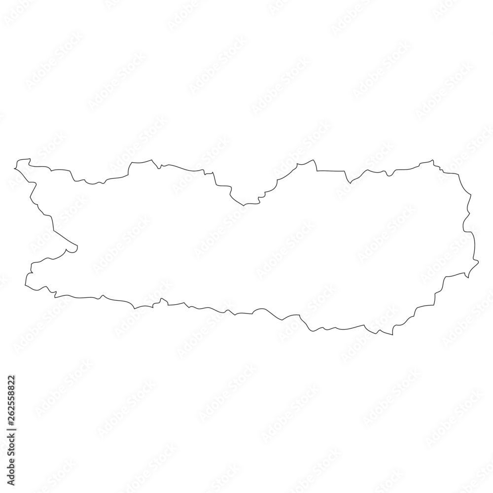 Kärnten. Map outline of the Austrian region