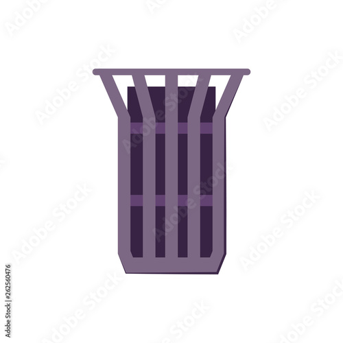Outdoor waste bin. Sidewalk metal trash can. Vector illustration can be used for topics like garbage, trash, city and urban design