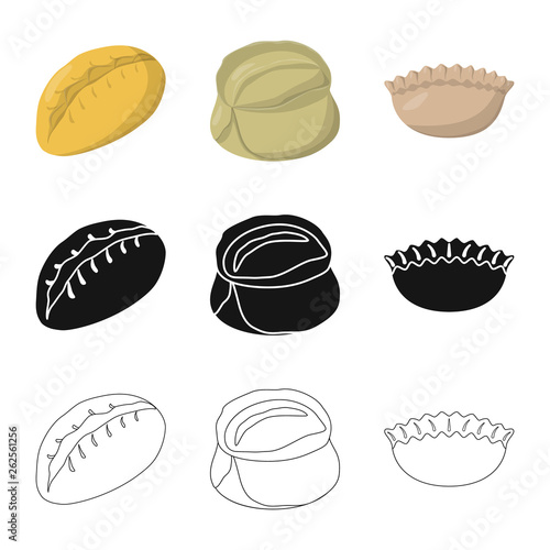Isolated object of products  and cooking icon. Set of products  and appetizer stock symbol for web.