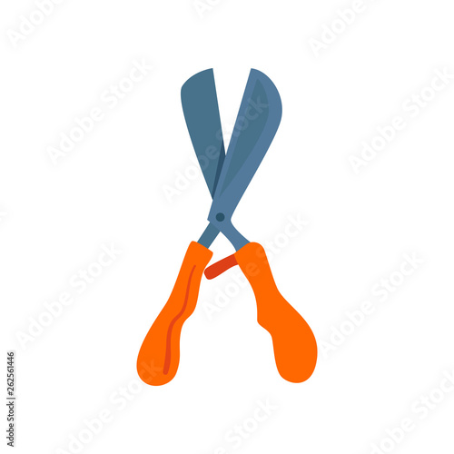 Hedge shears vector illustration. Gardener, trimming, lopping shears. Scissors concept. Vector illustration can be used for topics like agriculture, gardening, farming